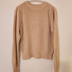 Cozy tan colored Puff sleeve sweater